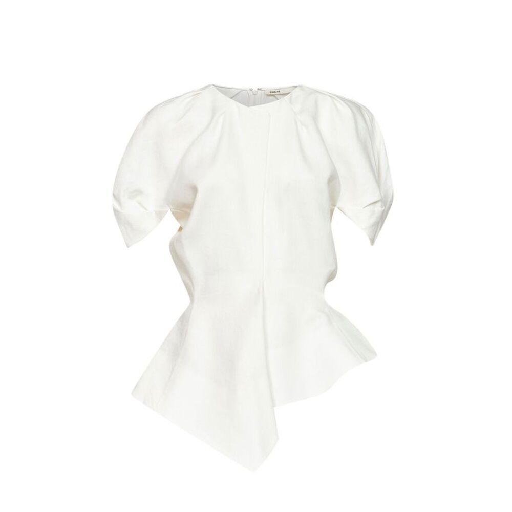 Khaite Women Natural Linen And Silk Blend Rumi Asymmetric Top